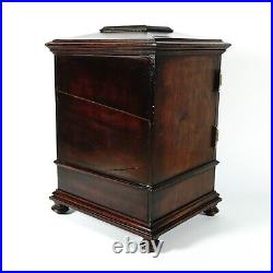 Antique Victorian Wood Cigar Cabinet Table Top Display Box, Hidden Match Striker