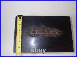 Antique Victorian Wooden Zinc Lined Cigars Box Humidor