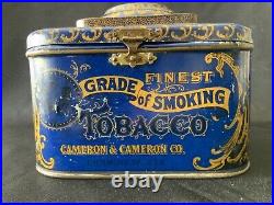 Antique/Vintage Cameron & Cameron Tin Cigar Humidor Box. READ