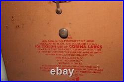 Antique Vintage Copper Corina Larks Cigar Humidor Display Box Case