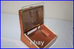Antique Vintage Copper Corina Larks Cigar Humidor Display Box Case