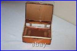 Antique Vintage Copper Corina Larks Cigar Humidor Display Box Case