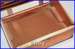 Antique Vintage Copper Corina Larks Cigar Humidor Display Box Case