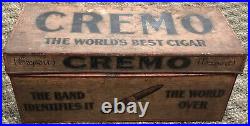 Antique Vintage Cremo Cigar 14 Tin Metal Tobacco Store Display Humidor Box Sign