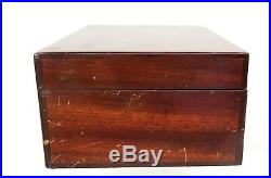 Antique Walnut Box Chest Cigar Humidor Smoking Tobacciana