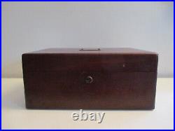 Antique Walnut Tobacco Cigar Tin Lined Humidor Stash Box Very Well Made