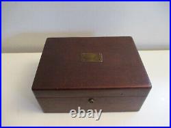 Antique Walnut Tobacco Cigar Tin Lined Humidor Stash Box Very Well Made
