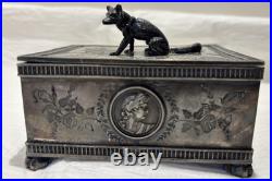 Antique Wilcox Silver Plated Humidor Cigarette box #1931 USA