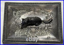 Antique Wilcox Silver Plated Humidor Cigarette box #1931 USA