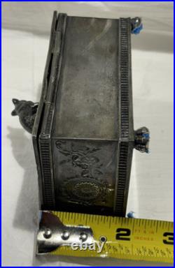 Antique Wilcox Silver Plated Humidor Cigarette box #1931 USA