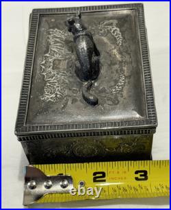 Antique Wilcox Silver Plated Humidor Cigarette box #1931 USA