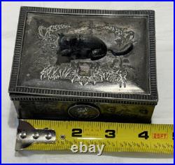 Antique Wilcox Silver Plated Humidor Cigarette box #1931 USA