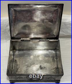 Antique Wilcox Silver Plated Humidor Cigarette box #1931 USA