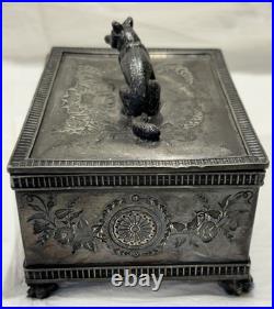 Antique Wilcox Silver Plated Humidor Cigarette box #1931 USA