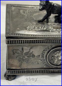 Antique Wilcox Silver Plated Humidor Cigarette box #1931 USA