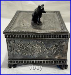 Antique Wilcox Silver Plated Humidor Cigarette box #1931 USA