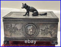 Antique Wilcox Silver Plated Humidor Cigarette box #1931 USA