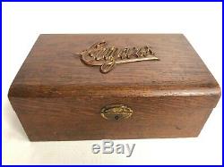 Antique Wood Cigar Humidor Box Metal Lined Interior Metal Cigar On Top