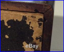 Antique Wood & Porcelain Lined Box, Humidor Cigar, Tea