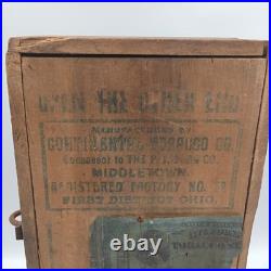 Antique Wooden Continental Tobacco Co. Sorg Middletown Ohio 1901 Cigar Box
