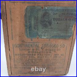 Antique Wooden Continental Tobacco Co. Sorg Middletown Ohio 1901 Cigar Box