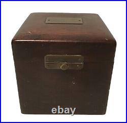 Antique Wooden Tobacco Cigar Cigarette Humidor Box