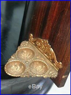 Antique french bur wall nut and guilt brass mechanical cigar carousel box
