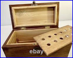 Antique mahogany English Tea Box With Lion Pulls. Converted Into A Humidor