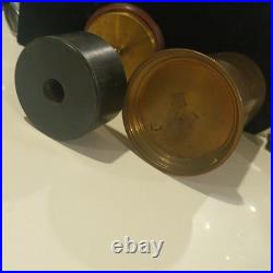 Antique ornate brass wood Italian armorial cigarette humidor box