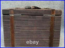 Antique swiss black forest cigar humidor box case mid-1900's woodwork Brienz
