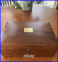 Antique vintage cigar humidor mahogany wood box