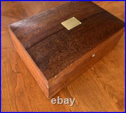 Antique vintage cigar humidor mahogany wood box