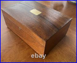 Antique vintage cigar humidor mahogany wood box