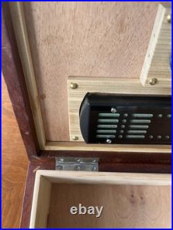 Antique vintage cigar humidor mahogany wood box