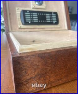 Antique vintage cigar humidor mahogany wood box
