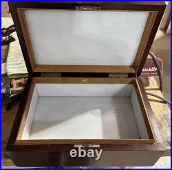 Antique vintage cigar humidor mahogany wood box