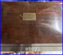 Antique vintage cigar humidor mahogany wood box