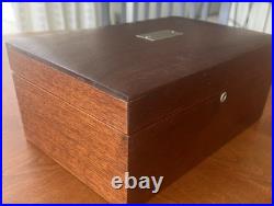Antique vintage wood cigar humidor box