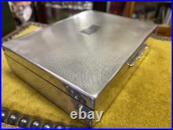 Aristocrat England Tobacco Humidor Jewelry Box Silver-plate Cigar Case Trinket