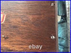 Art Deco Blue Glass Top Table Humidor/ Cigarette Box Marked CIGARROS RARE
