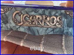 Art Deco Blue Glass Top Table Humidor/ Cigarette Box Marked CIGARROS RARE