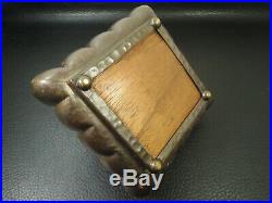 Art Deco Cedar Bronze Humidor Cigar Lidded Box Tobacco Case
