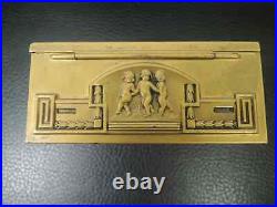 Art Deco Cigarette Box Humidor Cedar Lined Box Cherubs