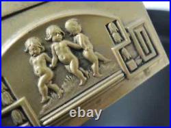 Art Deco Cigarette Box Humidor Cedar Lined Box Cherubs