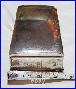 Art Deco Sterling Silver Humidor Cigar Cigarette Case Footed Box Poole