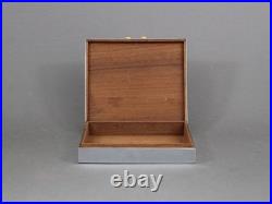 Art Deco chromed rectangular box, Antique 1930s, Metal & leather, Cigar humidor