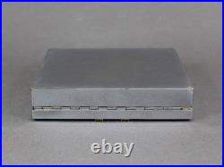 Art Deco chromed rectangular box, Antique 1930s, Metal & leather, Cigar humidor