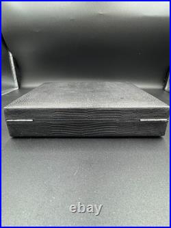 Atoll Cigar Case Box Humidor Alligator Black Leather Needs Restoration See Pics