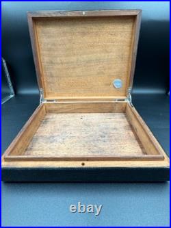 Atoll Cigar Case Box Humidor Alligator Black Leather Needs Restoration See Pics