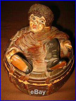 Austrian Terracotta Jm Johann Maresch Tobacco Pot Jar Box Case Humidor Boy 1890